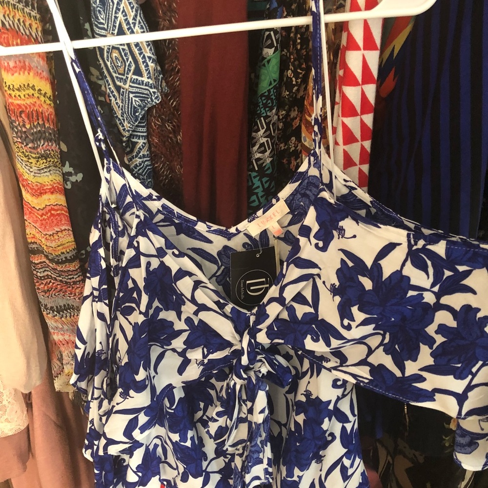 Flowy cold shoulder blouse!